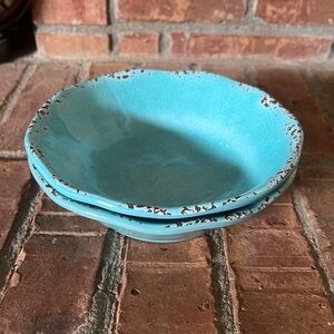 ll Mulino New York Rustic Blue Melamine Soup Salad Bowls Set of 2